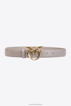 Belts | Love Birds belt with bejewelled buckle Pinko PENGUIN GREY-ANTIQUE GOLD T8J28967