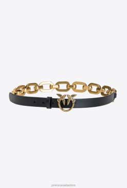 Belts | Love Birds belt with large chain Pinko BLACK-ANTIQUE GOLD T8J281059