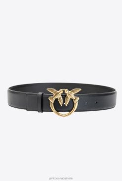 Belts | Love Birds leather belt Pinko BLACK-ANTIQUE GOLD T8J281014