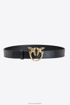 Belts | Love Birds leather belt Pinko BLACK-ANTIQUE GOLD T8J281039