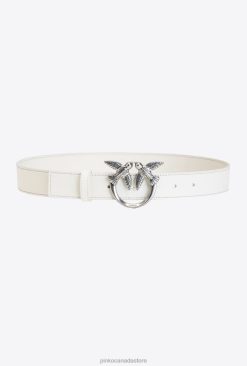 Belts | Love Birds leather belt Pinko WHITE-OLD SILVER T8J281040