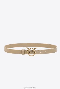 Belts | Love Birds thin leather belt Pinko SAND-ANTIQUE GOLD T8J281036