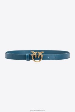 Belts | Love Birds thin leather belt Pinko TEAL-ANTIQUE GOLD T8J28982