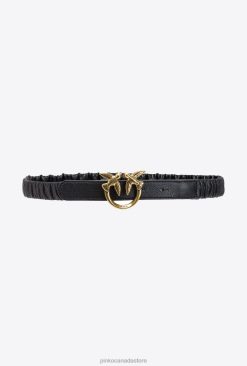 Belts | Thin Love Birds belt with gathering Pinko BLACK-ANTIQUE GOLD T8J28988
