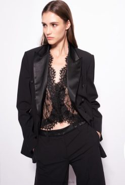 Blazers | Blazer with satin lapels Pinko LIMO BLACK T8J28590