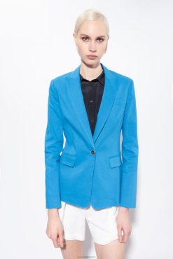 Blazers | Single-breasted linen blazer Pinko DIRECTOR BLUE T8J28600