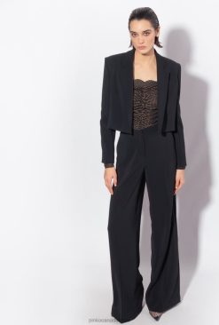Blazers | Stretch crepe Spencer jacket Pinko LIMO BLACK T8J28603