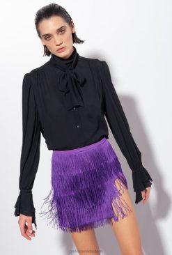 Blouses | Blouse with bow and ruching Pinko LIMO BLACK T8J28238