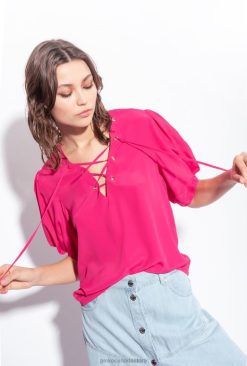 Blouses | Blouse with lacing Pinko COSY FUCHSIA T8J28278