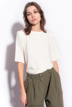 Blouses | Short-sleeved jacquard blouse Pinko PINK SMOKE WHITE T8J28258