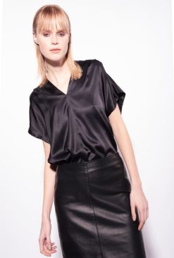 Blouses | Stretch satin blouse Pinko LIMO BLACK T8J28266