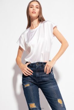 Blouses | Stretch satin top Pinko BRIGHT WHITE T8J28315