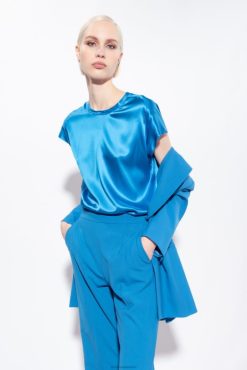 Blouses | Stretch satin top Pinko DIRECTOR BLUE T8J28245