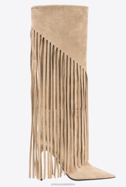 Boots | Suede boots with fringing Pinko BEIGE-LIGHT TAUPE T8J281100
