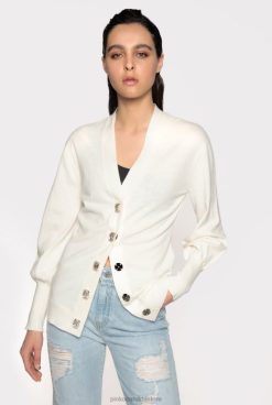 Cardigan | Comfort cardigan with jewel buttons Pinko SILK WHITE T8J28495