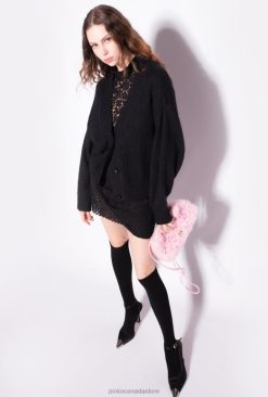 Cardigan | Cropped rib-knit cardigan Pinko LIMO BLACK T8J28553