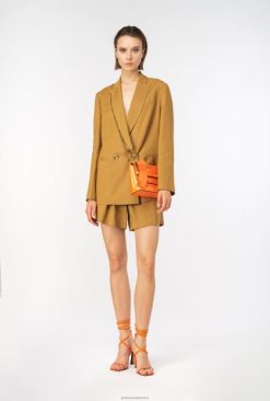 Casual Jackets | Flowing viscose and linen blazer Pinko MUSTARD T8J28592