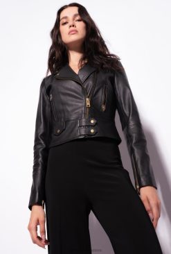 Casual Jackets | Nappa leather biker jacket Pinko LIMO BLACK T8J28841