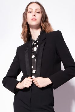 Casual Jackets | Poly crepe spencer jacket Pinko LIMO BLACK T8J28631