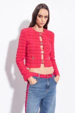 Casual Jackets | Short patterned tweed jacket Pinko MULTI FUCHSIA/RED T8J28612