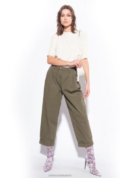 Casual Trousers | Cotton muslin trousers Pinko RIFLE GREEN T8J28707