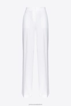 Casual Trousers | Wide-leg stretch trousers Pinko CLOUD WHITE T8J28670