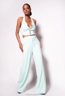 Casual Trousers | Wide-leg stretch trousers Pinko LIGHT BLUE GLASS T8J28668