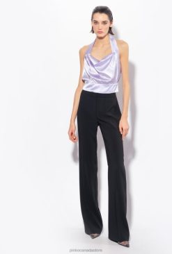 Casual Trousers | Wide-leg stretch trousers Pinko LIMO BLACK T8J28669