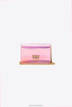 Clutch Bags | Galleria iridescent shoulder-strap card holder Pinko IRIDESCENT PINK-ANTIQUE GOLD T8J281177