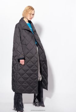 Coats | Quilted maxi coat with embroidery Pinko LIMO BLACK T8J28845