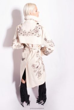 Coats | Tattoo-print trench coat Pinko BUTTER/BLACK T8J28830