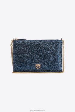 Crossbody Bags | Glittery Classic Flat Love Bag Pinko CLEMATIS BLUE-ANTIQUE GOLD T8J281198