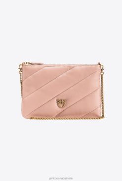 Crossbody Bags | Quilted nappa leather Flat Bag Pinko DUSTY PINK-ANTIQUE GOLD T8J281194