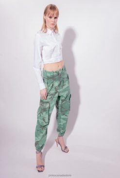 Jeans | Camouflage cargo trousers with rhinestones Pinko MULTICOLOUR: GREEN/BROWN T8J28647