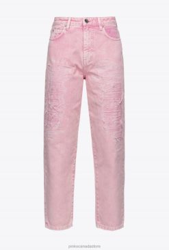Jeans | Distressed mom-fit trousers Pinko PALE PINK T8J28874