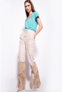 Jogging Wear and Leggings | Laminated joggers Pinko BEIGE/SILVER T8J28753