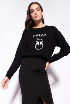 Jumpers | Love Birds pullover Pinko BLACK/WHITE T8J28543