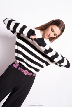 Jumpers | Pullover with heart inlay Pinko MULT. WHITE/BLACK/RED T8J28503