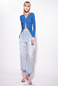 Jumpers | Sweater with criss-cross lacing Pinko IMPERIAL BLUE T8J28510