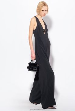 Jumpsuits and Dungarees | Jumpsuit with flower brooch Pinko LIMO BLACK T8J28108