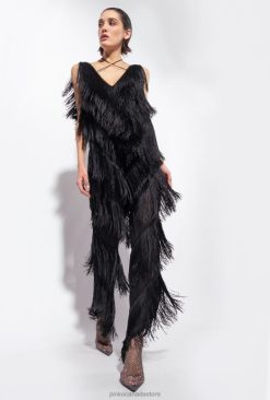 Jumpsuits and Dungarees | Jumpsuit with fringing Pinko LIMO BLACK T8J28159