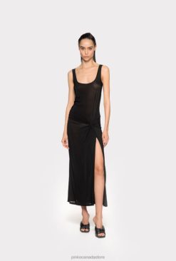 Long Dresses | Draped jersey dress with slit Pinko LIMO BLACK T8J281