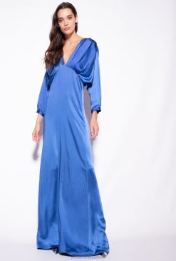 Long Dresses | Satin dress with bow Pinko BLUE T8J28111