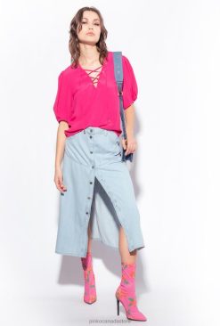 Long Skirts | Flowing denim maxi skirt Pinko LIGHT WASH T8J28913