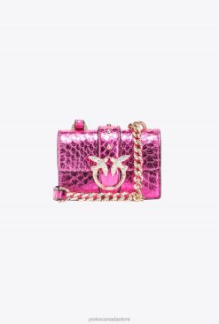 Microlove Bags | Galleria laminated reptile Micro Love Bag One Pinko FUCHSIA-SHINY GOLD T8J281235