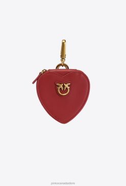Microlove Bags | Heart-shaped charm with mirror Pinko RUBY RED-ANTIQUE GOLD T8J281249