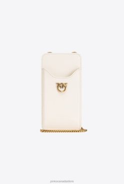 Microlove Bags | Leather smartphone holder Pinko WHITE-ANTIQUE GOLD T8J281240
