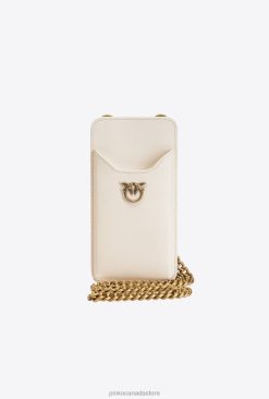 Microlove Bags | Leather smartphone holder Pinko WHITE-ANTIQUE GOLD T8J281242