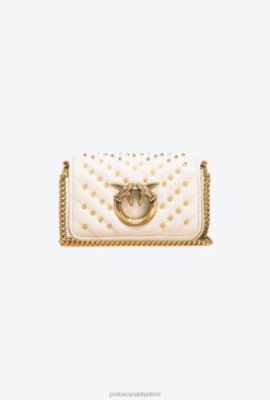Microlove Bags | Micro Love Bag Click Chevron Studs Pinko WHITE-ANTIQUE GOLD T8J281217