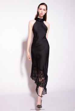 Mid-Length Dresses | Backless midi dress with lace Pinko LIMO BLACK T8J28223
